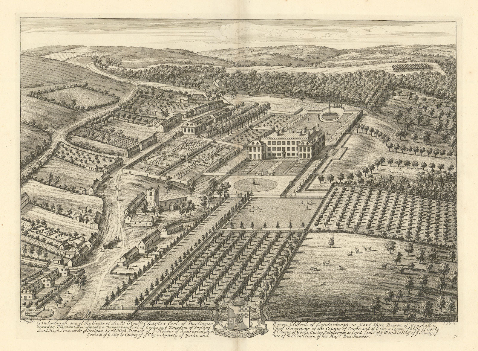 Londesborough Hall, Yorkshire by Kip & Knyff.
